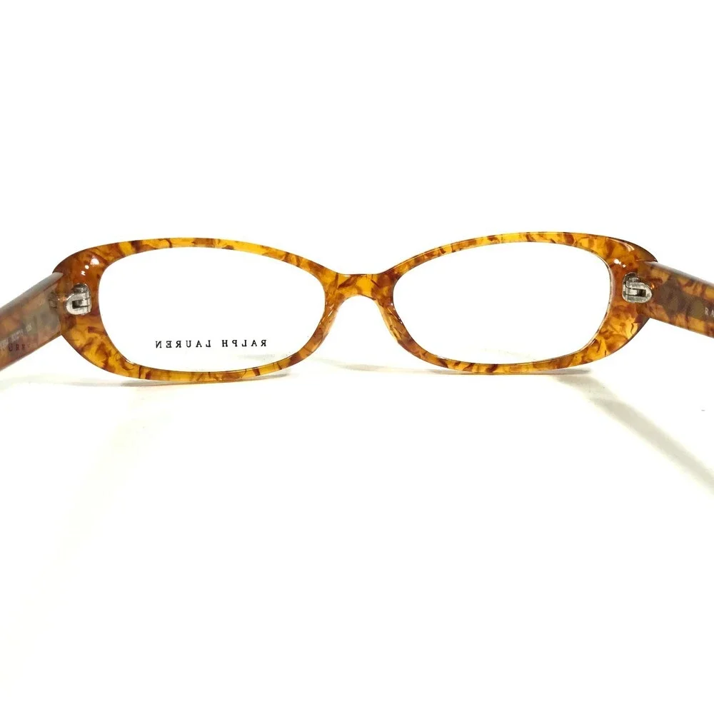 RALPH LAUREN Tortoiseshell Brown Rectangular Women’s Glasses and CASE see pics